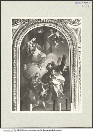 Vorderseite von (Bibliotheca Hertziana) [https://www.deutsche-digitale-bibliothek.de/content/lizenzen/rv-fz/] Madonna mit den Heiligen Gregor und Andreas - Gesamtansicht, bh337866_recto. Foto: Hutzel, Max.