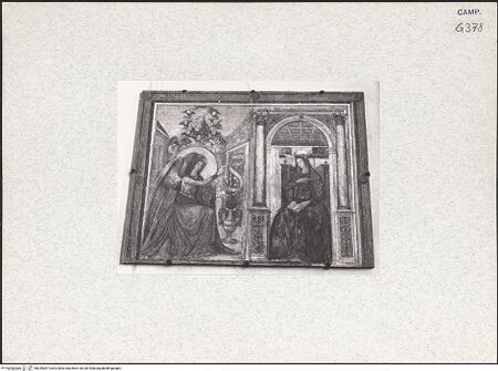 Vorderseite von Bibliotheca Hertziana [https://www.deutsche-digitale-bibliothek.de/content/lizenzen/rv-fz/] Verkündigung - Gesamtansicht, bh339087_recto. Foto: Alparone, Giuseppe.