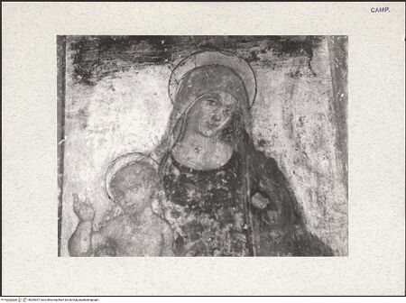 Vorderseite von Alparone, Giuseppe (Napoli) [https://www.deutsche-digitale-bibliothek.de/content/lizenzen/rv-ez/] Madonna zwischen den Heiligen Maria Magdalena und Johannes dem Täufer - Detail: Maria mit Kind, bh339097_recto. Foto: Alparone, Giuseppe.