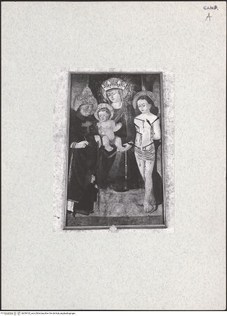 Vorderseite von Alparone, Giuseppe (Napoli) [https://www.deutsche-digitale-bibliothek.de/content/lizenzen/rv-ez/] Madonna und Stifter zwischen den heiligen Gregorius und Sebastian - Gesamtansicht, bh339102_recto. Foto: Alparone, Giuseppe.