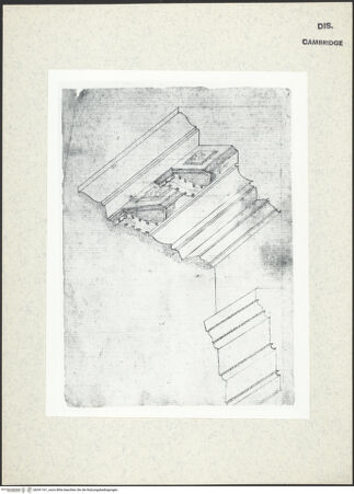 Vorderseite von Fogg Art Museum [https://www.deutsche-digitale-bibliothek.de/content/lizenzen/rv-ez/] Sogenanntes Sangallo SketchbookPerspektivische Teilansicht und Schnitt des inneren Gebälks der Cella des Pantheon - , bh341161_recto. Foto.