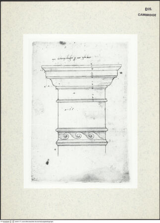 Vorderseite von Fogg Art Museum [https://www.deutsche-digitale-bibliothek.de/content/lizenzen/rv-ez/] Sogenanntes Sangallo SketchbookDorisches Kapitell mit Wellenband - , bh341177_recto. Foto.