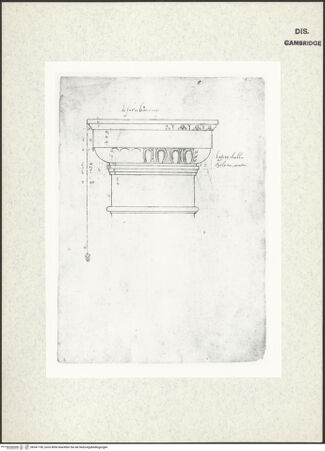 Vorderseite von Fogg Art Museum [https://www.deutsche-digitale-bibliothek.de/content/lizenzen/rv-ez/] Sogenanntes Sangallo SketchbookDorisches Kapitell - , bh341190_recto. Foto.
