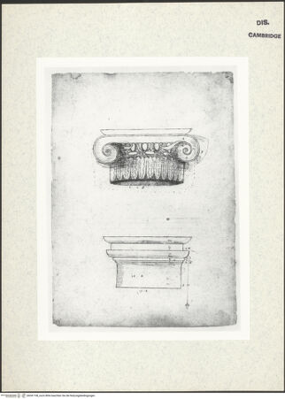 Vorderseite von Fogg Art Museum [https://www.deutsche-digitale-bibliothek.de/content/lizenzen/rv-ez/] Sogenanntes Sangallo SketchbookZwei Zeichnungen eines ionischen Kapitells - , bh341198_recto. Foto.