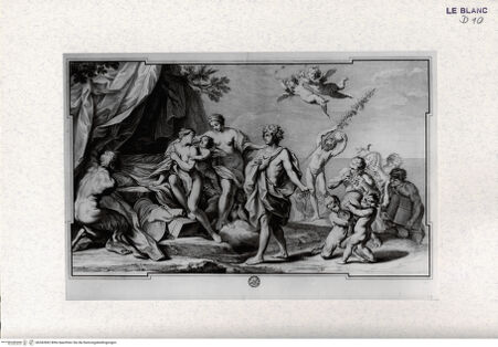 Vorderseite von Landesbildstelle Rheinland [http://creativecommons.org/publicdomain/mark/1.0/] Bacchus findet Ariadne auf Naxus (nach dem Fresko in der Villa del Giardino, Parma) - , bh342682. Foto.