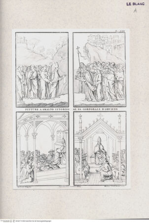 Vorderseite von Landesbildstelle Rheinland [http://creativecommons.org/publicdomain/mark/1.0/] Acht heilige Darstellungen auf dem Tabernakel des Domes von Orvieto (Taf. XXII aus Della Valle, G. 'Storia del Duomo do Orvieto'. Roma 1791) - , bh342715. Foto.