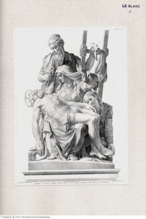 Vorderseite von Landesbildstelle Rheinland [http://creativecommons.org/publicdomain/mark/1.0/] Pieta (Taf. XXVII aus Della Valle, G. 'Storia del Duomo di Orvieto', Roma 1791) - , bh342717. Foto.