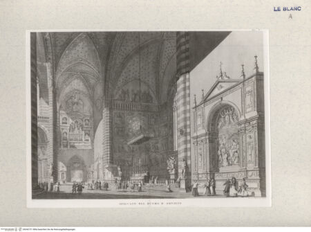 Vorderseite von Landesbildstelle Rheinland [http://creativecommons.org/publicdomain/mark/1.0/] Innere Durchschnitts-Ansicht (Taf. V aus Della Valle, G. 'Storia del Duomo di Orvieto', Rom 1791) - , bh342721. Foto.