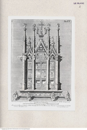 Vorderseite von Landesbildstelle Rheinland [http://creativecommons.org/publicdomain/mark/1.0/] Silberreliquiar des Corporales im Dom zu Orvieto (Taf. XX aus Della Valle, G. 'Storia del Duomo do Orvieto', Rom 1791) - , bh342723. Foto.
