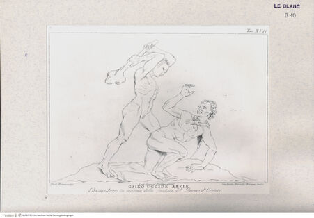 Vorderseite von Landesbildstelle Rheinland [http://creativecommons.org/publicdomain/mark/1.0/] Kain tötet Abel (Taf. XVII aus Della Valle, G. 'Storia del Duomo di Orvieto', Roma 1791) - , bh342730. Foto.