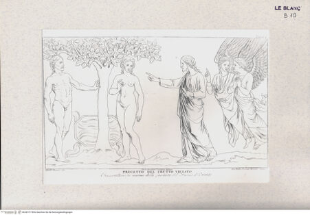 Vorderseite von Landesbildstelle Rheinland [http://creativecommons.org/publicdomain/mark/1.0/] Die verbotene Frucht (Taf. XI aus Della Valle, G. 'Storia del Duomo di Orvieto', Roma 1791) - , bh342737. Foto.