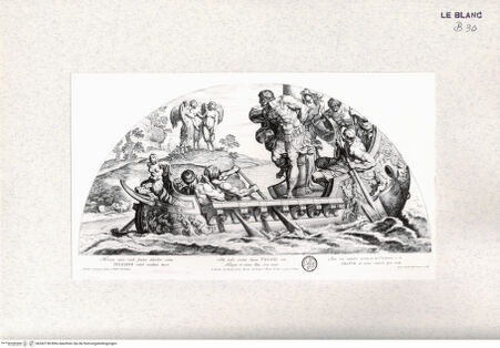 Vorderseite von Landesbildstelle Rheinland [http://creativecommons.org/publicdomain/mark/1.0/] Imagines Farnesinae Cubiculi; Stichfolge nach dem Freskenzyklus im Schlafgemach des Palazzo FarnesePallas, die Sirenen und Dulichios - , bh342738. Foto.