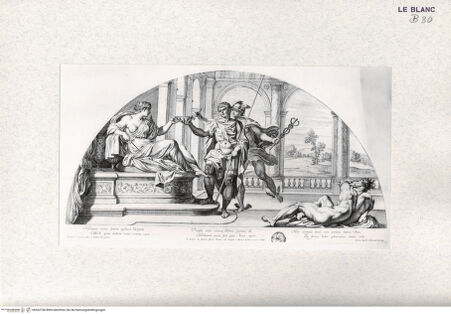 Vorderseite von Landesbildstelle Rheinland [http://creativecommons.org/publicdomain/mark/1.0/] Imagines Farnesinae Cubiculi; Stichfolge nach dem Freskenzyklus im Schlafgemach des Palazzo FarneseOdysseus und Kirke - , bh342746. Foto.