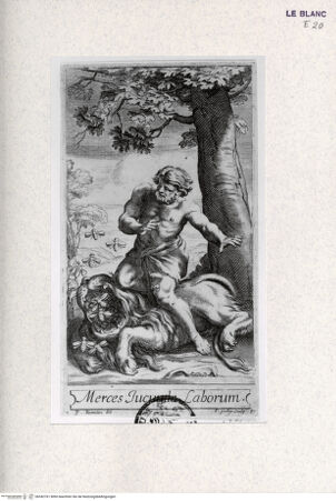 Vorderseite von Landesbildstelle Rheinland [http://creativecommons.org/publicdomain/mark/1.0/] Merces Jucunda Laborum - , bh342761. Foto.