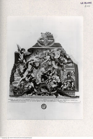 Vorderseite von Landesbildstelle Rheinland [http://creativecommons.org/publicdomain/mark/1.0/] Pallas und der Sturz der Giganten - Bl. 4 aus 'Barberinae Aulae..'Herkules besiegt die Harpyen und Justitia kommt den Menschen zu Hilfe - Bl. 6 - , bh342797. Foto.