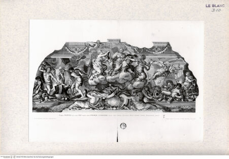 Vorderseite von Landesbildstelle Rheinland [http://creativecommons.org/publicdomain/mark/1.0/] Pallas und der Sturz der Giganten - Bl. 4 aus 'Barberinae Aulae..'Die Herrschaft d. Würde, die Schmiede des Vulkan - Bl. 3 - , bh342799. Foto.