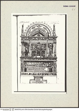 Vorderseite von Bibliotheca Hertziana [https://www.deutsche-digitale-bibliothek.de/content/lizenzen/rv-ez/] Codex AlbaniGrabmal des Kardinals Jacobus Ammanati (1479) in Sant'Agostino, Rom - , bh343769_recto. Foto.