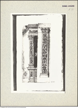 Vorderseite von Bibliotheca Hertziana [https://www.deutsche-digitale-bibliothek.de/content/lizenzen/rv-ez/] Codex AlbaniGrabmal des Kardinals Pietro Ferrici (1478) in Santa Maria sopra Minerva, Rom; Detail: Ornament - , bh343780_recto. Foto.