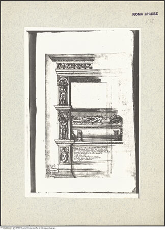 Vorderseite von Bibliotheca Hertziana [https://www.deutsche-digitale-bibliothek.de/content/lizenzen/rv-ez/] Codex AlbaniGrabmal des Kardinals  Astorgio Agnesi (1451) in Santa Maria sopra Minerva, Rom - , bh343782_recto. Foto.