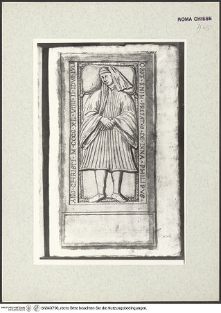 Vorderseite von Bibliotheca Hertziana [https://www.deutsche-digitale-bibliothek.de/content/lizenzen/rv-ez/] Codex AlbaniGrabplatte des Philippus de Luna (+1448) - , bh343790_recto. Foto.