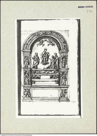 Vorderseite von Bibliotheca Hertziana [https://www.deutsche-digitale-bibliothek.de/content/lizenzen/rv-ez/] Codex AlbaniGrabmal des Kardinals Lorenzo Cibo in Santa Maria del Popolo - , bh344240_recto. Foto.