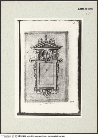 Vorderseite von Bibliotheca Hertziana [https://www.deutsche-digitale-bibliothek.de/content/lizenzen/rv-ez/] Codex AlbaniGrabmal des Kardinals Giovanni Battista Pallavicini (+1524) - , bh344293_recto. Foto.