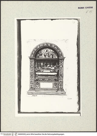 Vorderseite von Bibliotheca Hertziana [https://www.deutsche-digitale-bibliothek.de/content/lizenzen/rv-ez/] Codex AlbaniGrabmal von Cristoforo und Domenico della Rovere - , bh344303_recto. Foto.