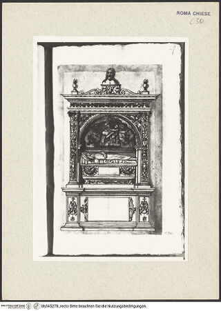 Vorderseite von Bibliotheca Hertziana [https://www.deutsche-digitale-bibliothek.de/content/lizenzen/rv-ez/] Codex AlbaniGrabmal ... in Santa Maria del Popolo - , bh345278_recto. Foto.