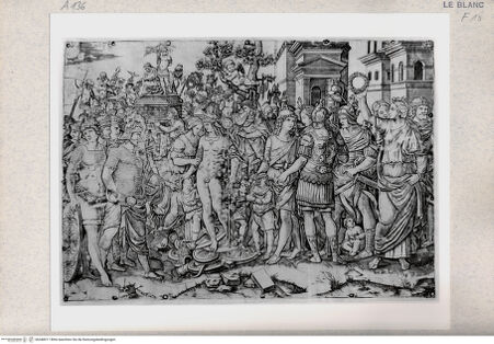 Vorderseite von Bibliotheca Hertziana [http://creativecommons.org/publicdomain/mark/1.0/] Der Triumph - , bh348017. Foto.