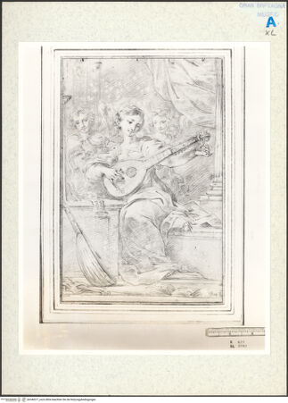 Vorderseite von Royal Collection Enterprises Limited [https://www.deutsche-digitale-bibliothek.de/content/lizenzen/rv-ez/] Die Heilige Cecila und zwei Engel - , bh348577_recto. Foto.