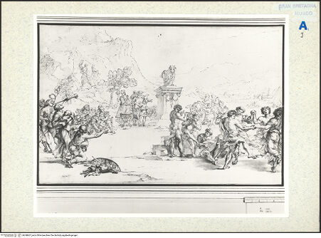 Vorderseite von Royal Collection Enterprises Limited [https://www.deutsche-digitale-bibliothek.de/content/lizenzen/rv-ez/] Die Anbetung des goldenen Kalbs - , bh348607_recto. Foto.