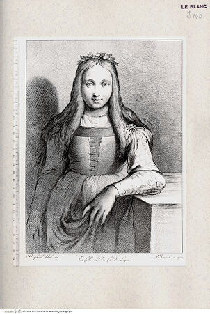 Vorderseite von Veste Coburg [http://creativecommons.org/publicdomain/mark/1.0/] Bildnis eines bekränzten Mädchens (aus: Catalogue raisonné...1794) - , bh349968. Foto.