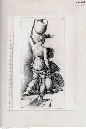 Vorderseite von Veste Coburg [http://creativecommons.org/publicdomain/mark/1.0/] Rückenfigur einer Krugträgerin (Ausschnitt aus dem "Brand des Borgo"; Stanza dell"Incendio di Borgo) - , bh349971. Foto.