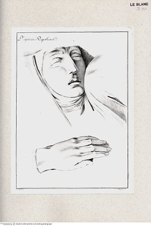 Vorderseite von Veste Coburg [http://creativecommons.org/publicdomain/mark/1.0/] Kopf und Hand Mariens (Detail aus der "Grablegung", Altar der Familie Baglioni) (aus: J. C. Lavater, Essai sur la physiognomie, II, 1783) - , bh349976. Foto.