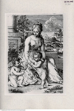 Vorderseite von Veste Coburg [http://creativecommons.org/publicdomain/mark/1.0/] Madonna im Grünen - , bh350019. Foto.