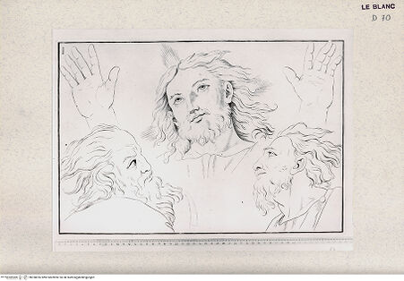 Vorderseite von Veste Coburg [http://creativecommons.org/publicdomain/mark/1.0/] Studien zu der "Verklärung Christi"Drei Köpfe (Bl I) - , bh350026. Foto.