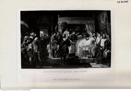 Vorderseite von  [http://creativecommons.org/publicdomain/mark/1.0/] Raffaels Tod - , bh350032. Foto.