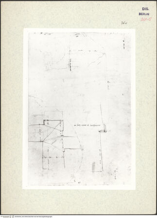 Vorderseite von Kunstbibliothek [https://www.deutsche-digitale-bibliothek.de/content/lizenzen/rv-ez/] Codex Destailleur DCaracalla-Thermen: Grundriss-Skizzen - , bh350344_recto. Foto.