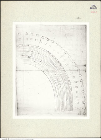 Vorderseite von Kunstbibliothek [https://www.deutsche-digitale-bibliothek.de/content/lizenzen/rv-ez/] Codex Destailleur DColosseum: Ein Quadrant des 2. Obergeschosses - , bh350356_recto. Foto.