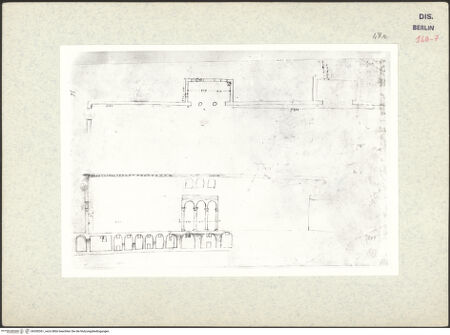 Vorderseite von Kunstbibliothek [https://www.deutsche-digitale-bibliothek.de/content/lizenzen/rv-ez/] Codex Destailleur DDiocletians-Thermen: Außenmauern in Grund- und Aufriss - , bh350361_recto. Foto.
