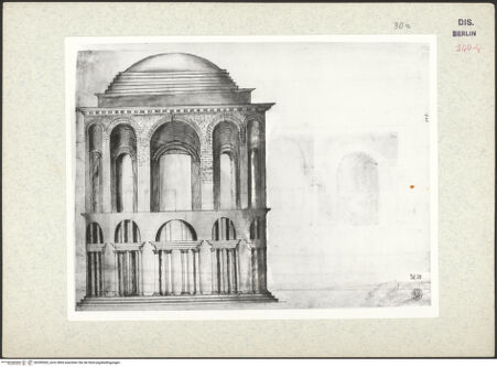 Vorderseite von Kunstbibliothek [https://www.deutsche-digitale-bibliothek.de/content/lizenzen/rv-ez/] Codex Destailleur DCaracalla-Thermen: Aufriss des Caldariums - , bh350365_recto. Foto.