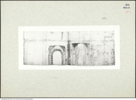 Vorderseite von Kunstbibliothek [https://www.deutsche-digitale-bibliothek.de/content/lizenzen/rv-ez/] Codex Destailleur DCaracalla-Thermen: Schnitt entlang der Mittelachse - , bh350373_recto. Foto.