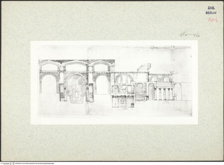 Vorderseite von Kunstbibliothek [https://www.deutsche-digitale-bibliothek.de/content/lizenzen/rv-ez/] Codex Destailleur DCaracalla-Thermen: Innenaufriss und Schnitt durch einen Teil der Anlage - , bh350376_recto. Foto.