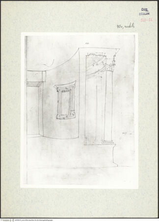 Vorderseite von Kunstbibliothek [https://www.deutsche-digitale-bibliothek.de/content/lizenzen/rv-ez/] Codex Destailleur DTivoli: Vesta-Tempel: Schnitt durch den Umgang mit Blick auf die Cella-Innenwand - , bh350419_recto. Foto.