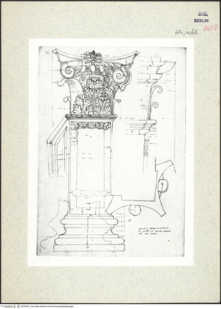 Vorderseite von Kunstbibliothek [https://www.deutsche-digitale-bibliothek.de/content/lizenzen/rv-ez/] Codex Destailleur DKopie nach 59 r oben - , bh350451_recto. Foto.