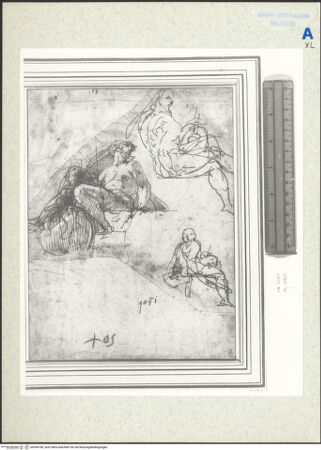 Vorderseite von Royal Collection Enterprises Limited [https://www.deutsche-digitale-bibliothek.de/content/lizenzen/rv-ez/] Studien dreier nackter Figuren - , bh354758_recto. Foto.