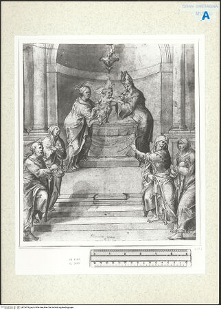 Vorderseite von Royal Collection Enterprises Limited [https://www.deutsche-digitale-bibliothek.de/content/lizenzen/rv-ez/] Die Darbringung des Christuskindes im Tempel - , bh354796_recto. Foto.