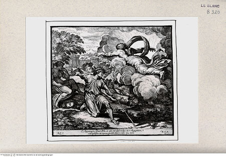 Vorderseite von Istituto Nazionale per la Grafica [http://creativecommons.org/publicdomain/mark/1.0/] Stichserie nach den Fresken der Loggien des VatikanGott erscheint Isaak (Bl 17) - , bh355083. Foto.