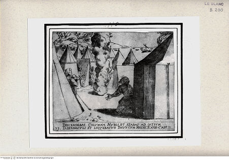 Vorderseite von Istituto Nazionale per la Grafica [http://creativecommons.org/publicdomain/mark/1.0/] "Historia del Testamento Vecchio dipinta in Roma nel Vaticano da Raffaello di Urbino"... 1613Die Rauchsäule - , bh355094. Foto.