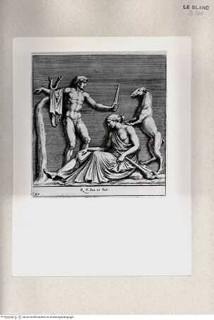 Vorderseite von Istituto Nazionale per la Grafica [http://creativecommons.org/publicdomain/mark/1.0/] "Parerga atqua ornamenta in Vaticani Palatij Xystis"; Stichfolge nach den Stuckarbeiten in den Loggien des VatikanOrest und eine Erinnye (Bl 37) - , bh355109. Foto.